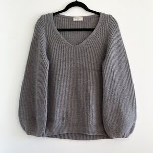 Babaton Balloon Sleeve Wool Sweater